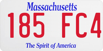 MA license plate 185FC4
