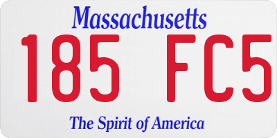 MA license plate 185FC5