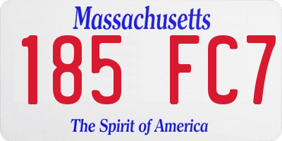 MA license plate 185FC7