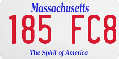 MA license plate 185FC8