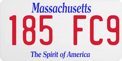 MA license plate 185FC9