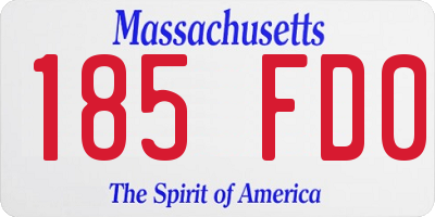 MA license plate 185FD0