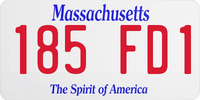 MA license plate 185FD1