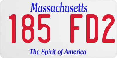 MA license plate 185FD2