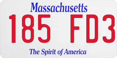 MA license plate 185FD3