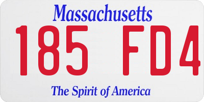 MA license plate 185FD4