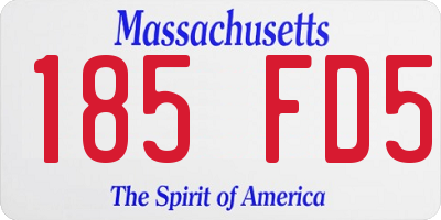 MA license plate 185FD5