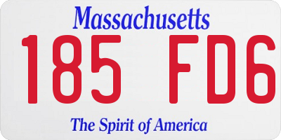 MA license plate 185FD6