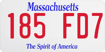 MA license plate 185FD7