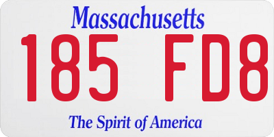 MA license plate 185FD8