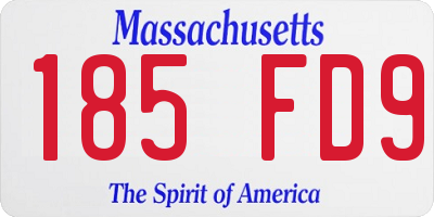 MA license plate 185FD9