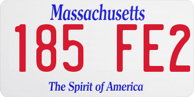 MA license plate 185FE2
