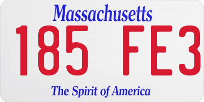MA license plate 185FE3