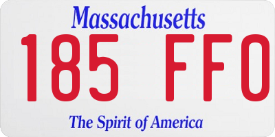 MA license plate 185FF0