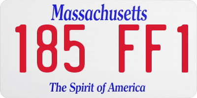 MA license plate 185FF1