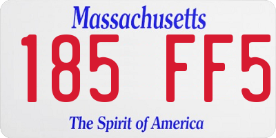 MA license plate 185FF5