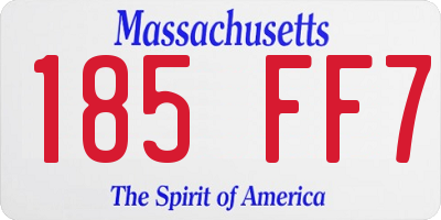 MA license plate 185FF7