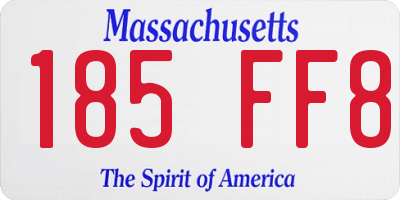 MA license plate 185FF8