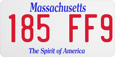 MA license plate 185FF9
