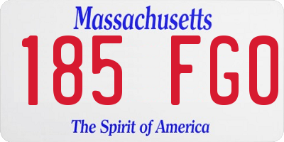 MA license plate 185FG0