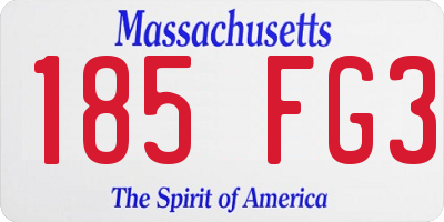 MA license plate 185FG3
