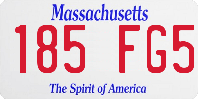 MA license plate 185FG5
