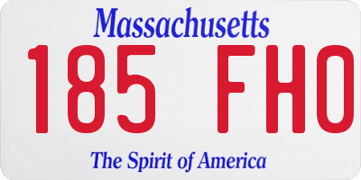 MA license plate 185FH0