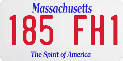 MA license plate 185FH1