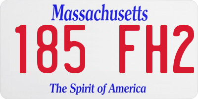 MA license plate 185FH2