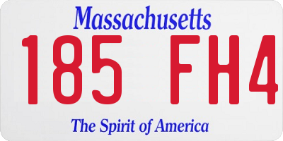 MA license plate 185FH4