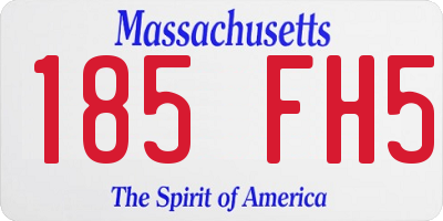 MA license plate 185FH5