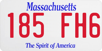 MA license plate 185FH6