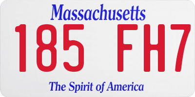 MA license plate 185FH7