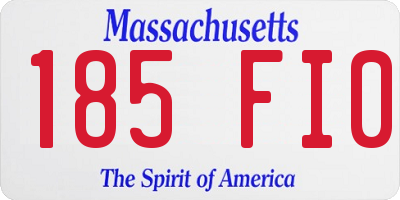 MA license plate 185FI0