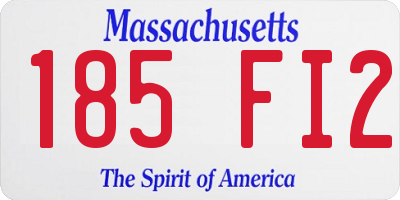 MA license plate 185FI2