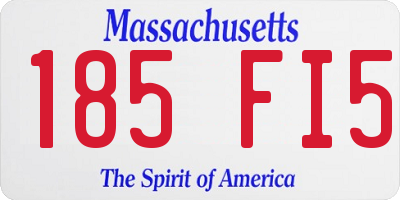 MA license plate 185FI5