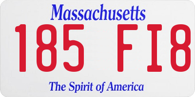 MA license plate 185FI8