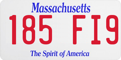 MA license plate 185FI9