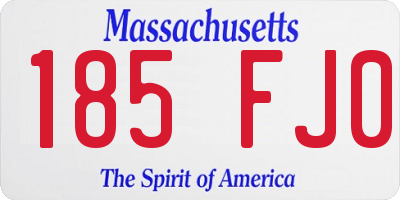 MA license plate 185FJ0