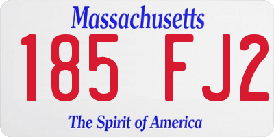 MA license plate 185FJ2