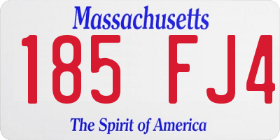 MA license plate 185FJ4