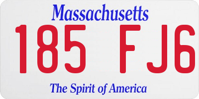 MA license plate 185FJ6