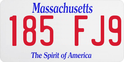 MA license plate 185FJ9