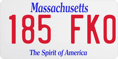 MA license plate 185FK0