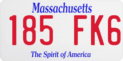 MA license plate 185FK6