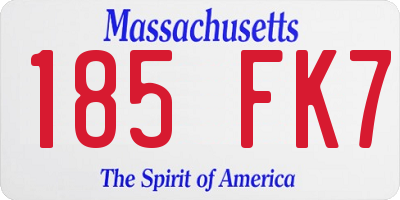 MA license plate 185FK7