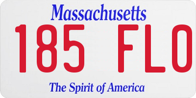 MA license plate 185FL0