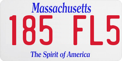 MA license plate 185FL5