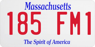 MA license plate 185FM1