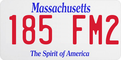 MA license plate 185FM2